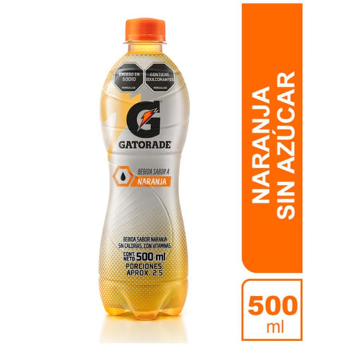 gatorade 500ml naranja sin azucar